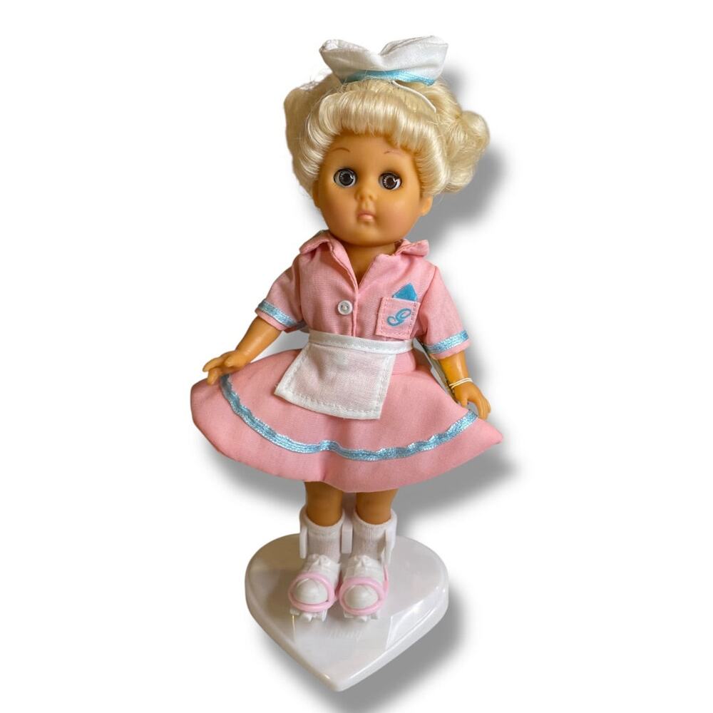 1988 Ginny by Vogue Dolls Carhop 8" with Stand Rollerskates